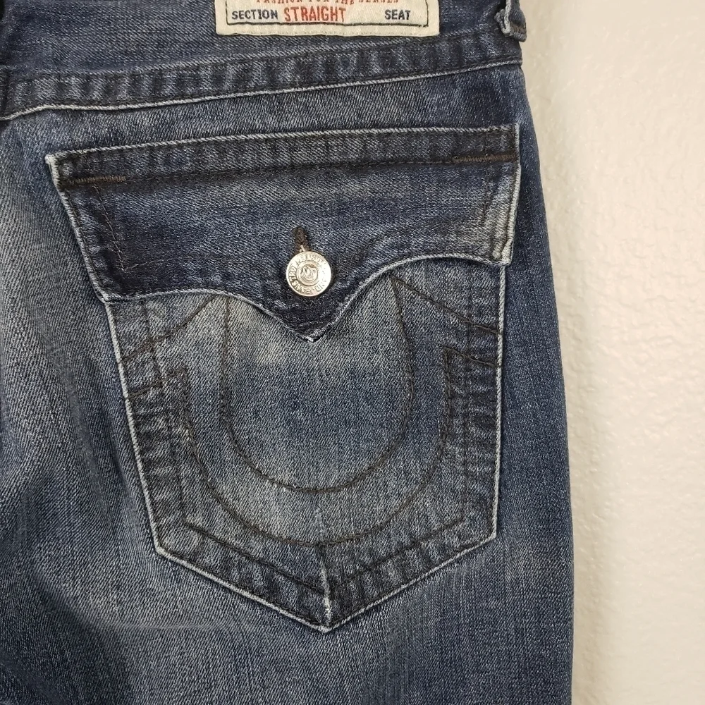 TRUE RELIGION Men's Jeans Straight Dark Wash Sz 34